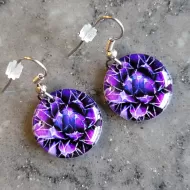 Amethyst Earrings - Purple Round Dangle Earrings