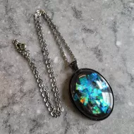 Dichroic Pendant - Black Pendant Necklace