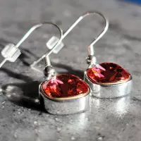 Rhinestone - Rose Peach Earrings