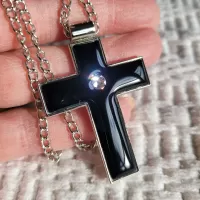 Black Cross Pendant Necklace