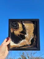 Black and Gold Geode Art - Black and Gold Framed Art - Geode Art Work