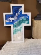 Cross - White Wall Cross - Home Decor - Beach Themed Cross