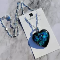 Dichroic Heart Pendant Necklace