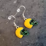 Green and Gold Helmet Earrings