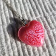 Heart - Pink Pearl Heart Necklace