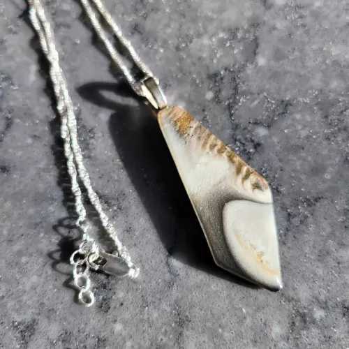 Luna Necklace - Tie Shaped Necklace  -  Black and Ivory Jewelry