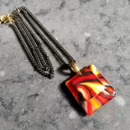 Red Sun Pendant Necklace