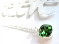 Rhinestone Fern Green Pendant Necklace
